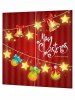 Rideaux de Fenêtre Joyeux Noël Motif d'Etoile et de Cloche 2 Pièces - Rouge Lave W28 x L39 inch x 2pcs