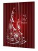 Rideaux de Fenêtre Joyeux Noël Motif de Flocon de Neige 2 Pièces - Rouge Vineux W28 x L39 inch x 2pcs