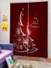 Rideaux de Fenêtre Joyeux Noël Motif de Flocon de Neige 2 Pièces - Rouge Vineux W28 x L39 inch x 2pcs