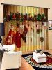 2PCS Christmas Gift Stockings Pattern Window Curtains -  