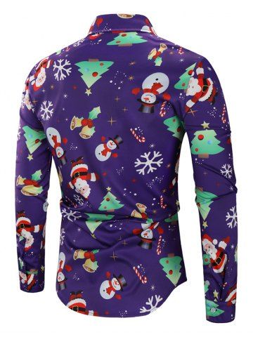 

Snowflakes Santa Candy Printed Christmas Shirt, Purple