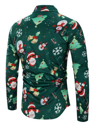 

Snowflakes Santa Candy Printed Christmas Shirt, Green