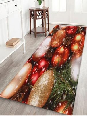 Christmas Ball Printed Floor Mat