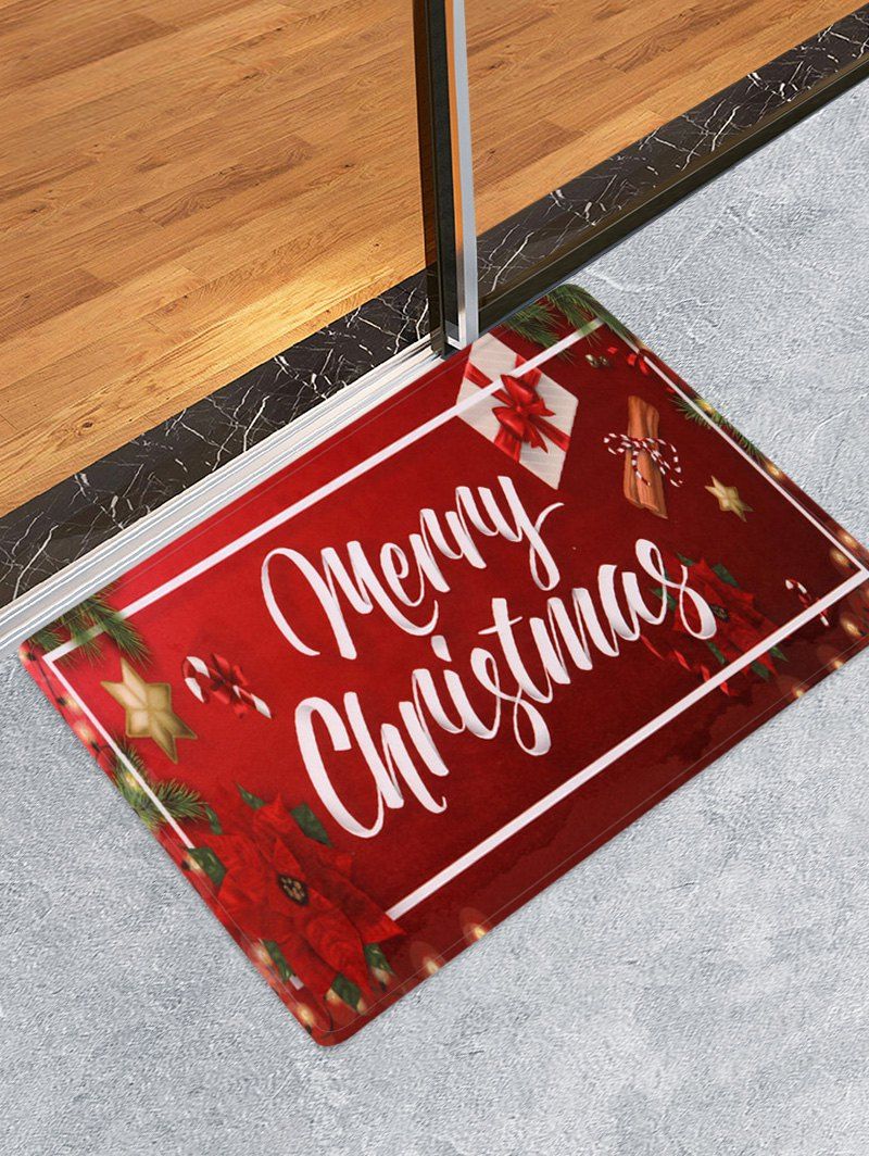 

Merry Christmas Gift Printed Floor Mat, Red