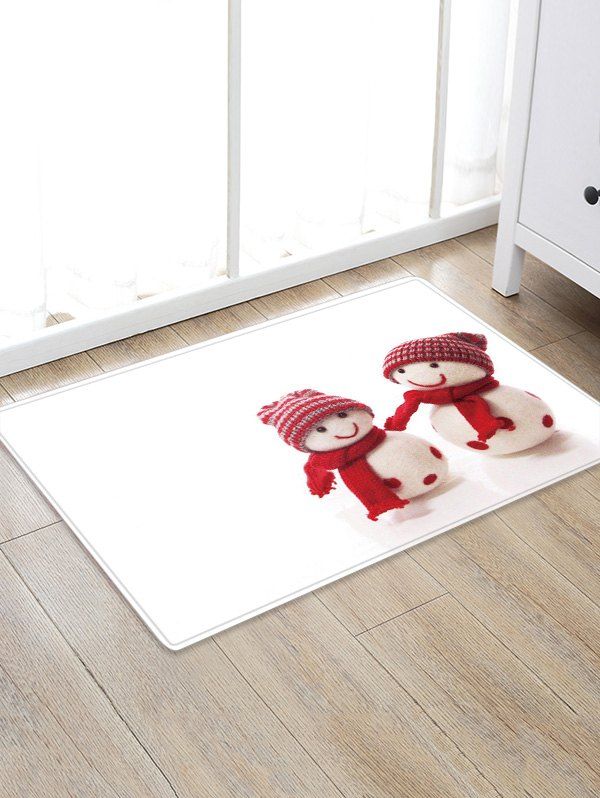 

Christmas Snowman Lover Pattern Water Absorption Floor Rug, Multi