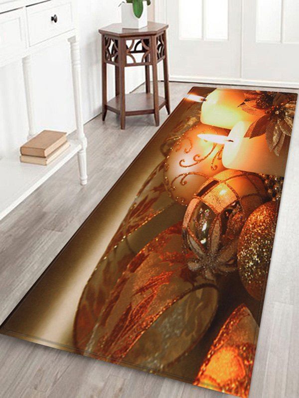 

Christmas Candle Printed Floor Mat, Brown bear
