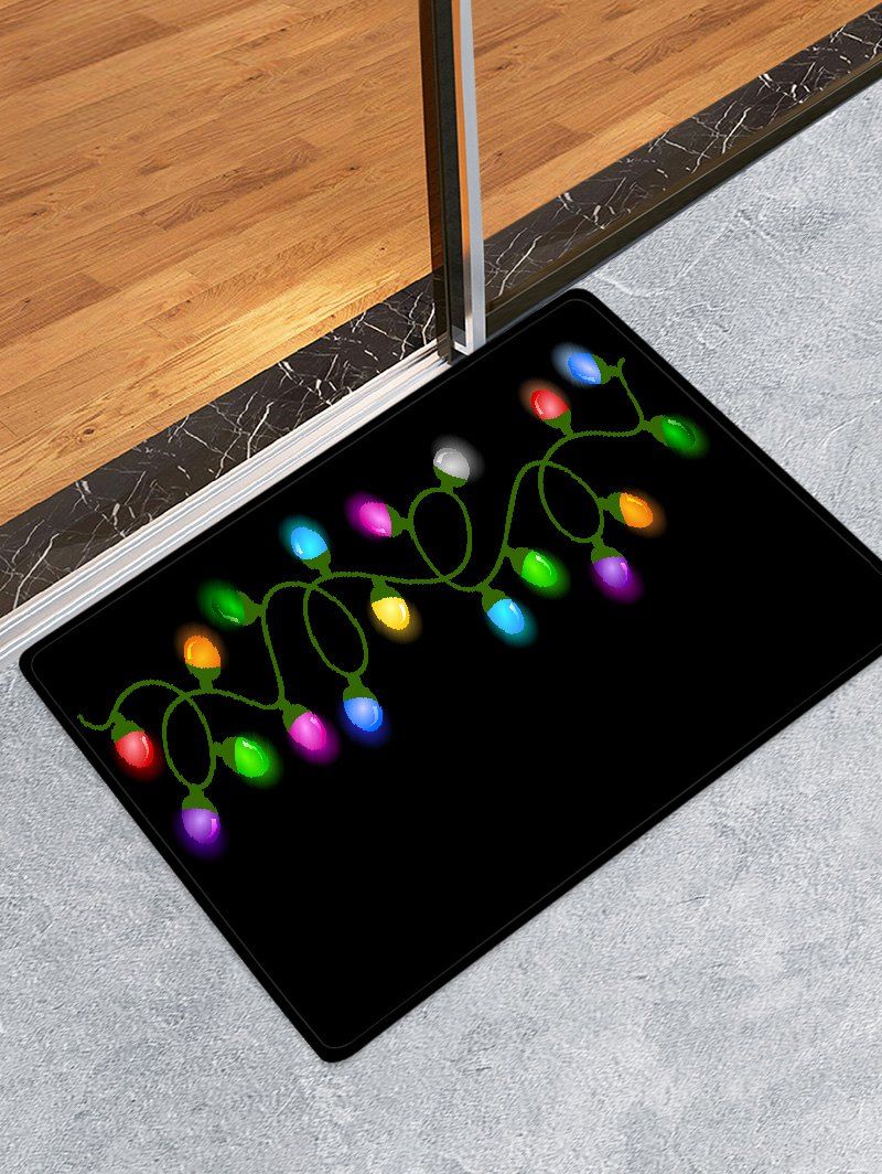 

Christmas Light Printed Floor Mat, Black