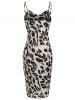 Spaghetti Strap Leopard Print Dress -  