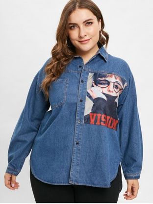 plus size denim tunic