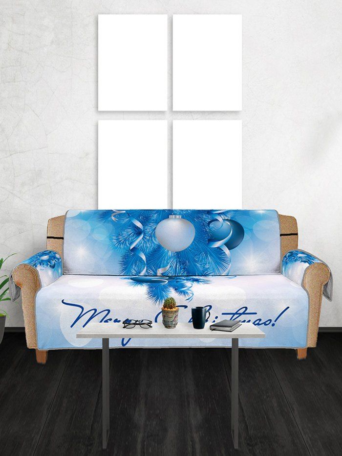 

Christmas Tree Balls Pattern Couch Cover, Multi
