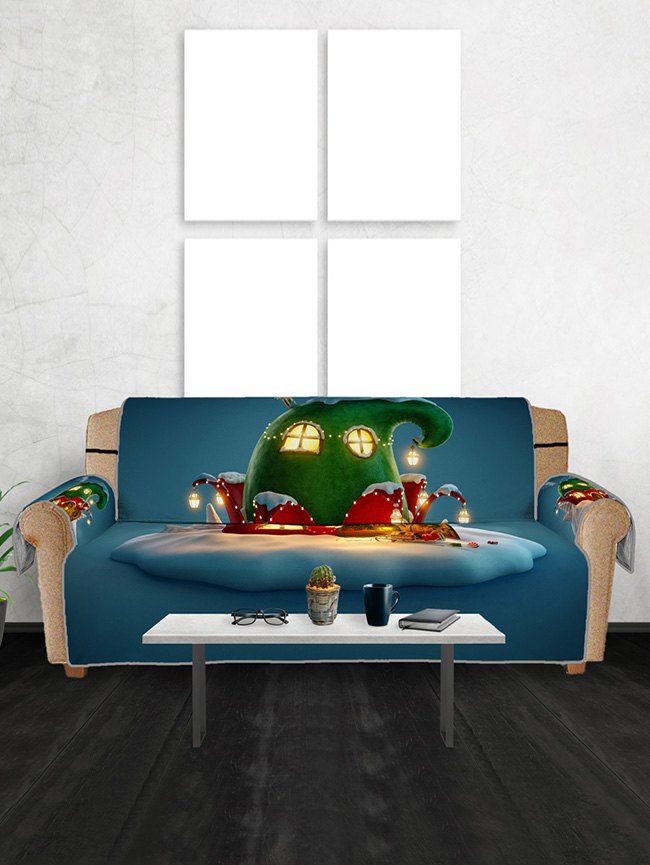 

Christmas House Pattern Couch Cover, Multi