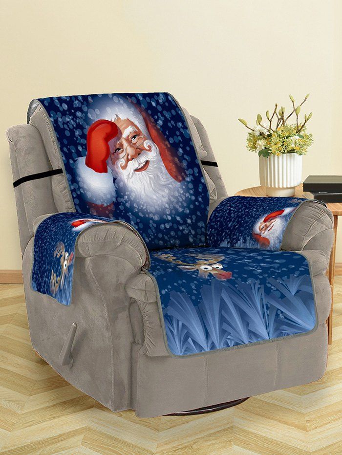 

Christmas Elk Santa Pattern Couch Cover, Multi