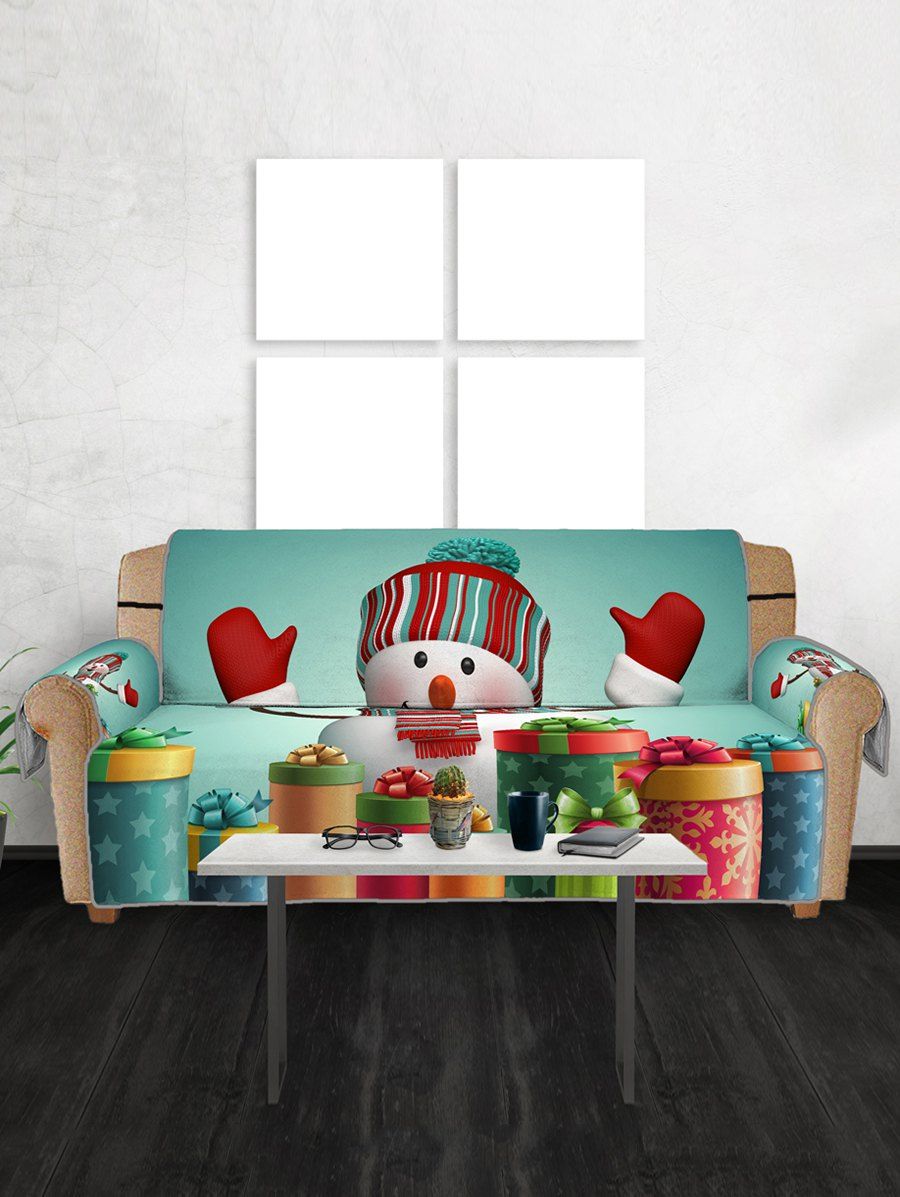 

Christmas Snowman Gifts Pattern Couch Cover, Multi