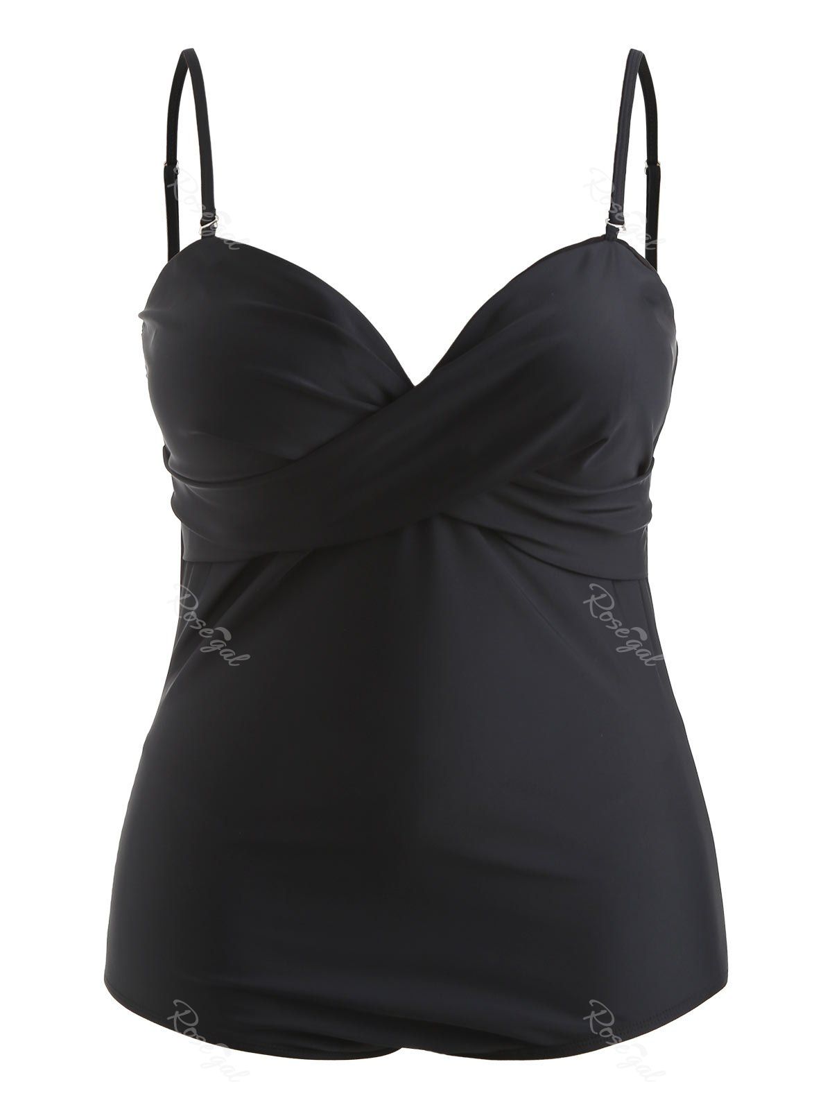 

Criss Cross Plus Size Padded Swimsuit, Black