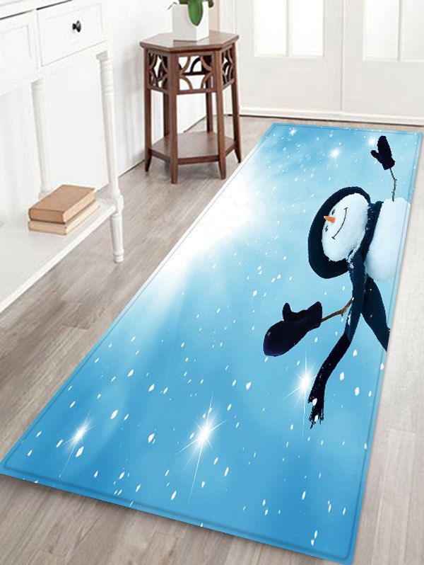 

Sunlight Christmas Snowman Pattern Water Absorption Area Rug, Multi