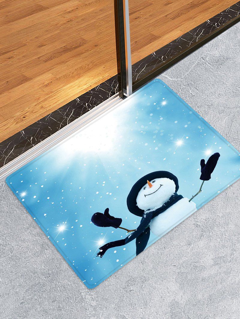 

Sunlight Christmas Snowman Pattern Water Absorption Area Rug, Multi