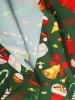 Chemise Elément de Noël Imprimé à Manches Longues - Vert Foncé L