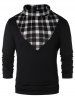 Checked Panel Turtle Neck T-shirt -  
