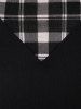 Checked Panel Turtle Neck T-shirt -  