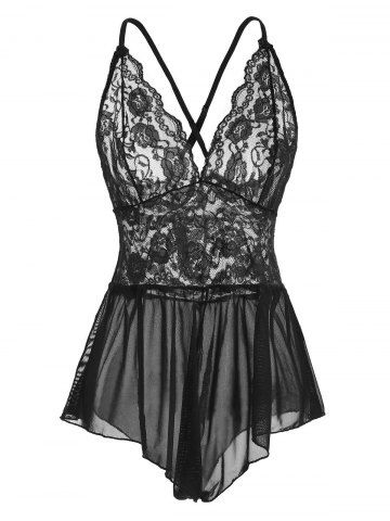 2019 plus size asymmetric ruffles sheer lingerie lace cami dress 2019 plus size asymmetric ruffles sheer lingerie lace cami dress