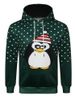 Sweat à Capuche Pingouin en Chapeau de Noël - Vert Forêt Noire M