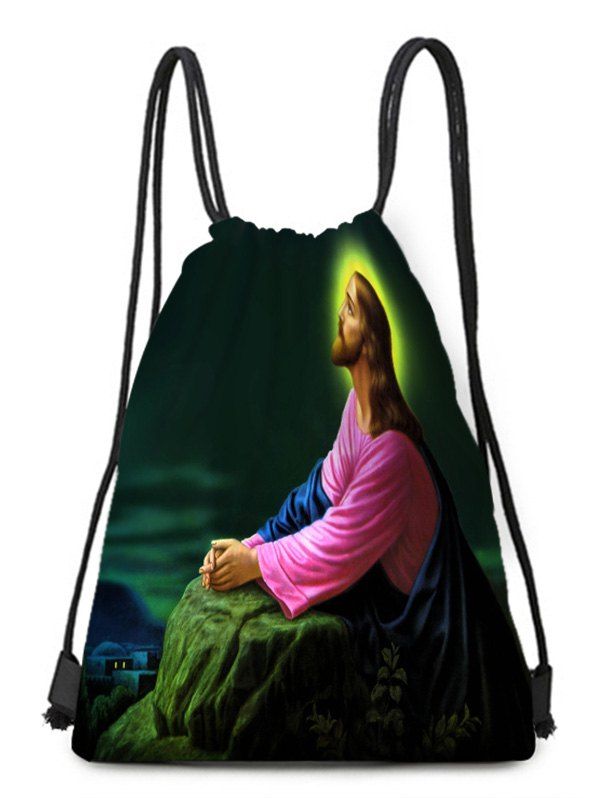 

Meditation Print Drawstring Christmas Gift Bag, Medium forest green