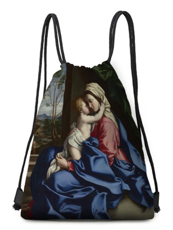 

Baby Printed Drawstring Christmas Gift Bag, Denim dark blue
