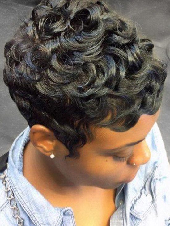 

Side Bang Short Layer Curly Synthetic Wig, Black