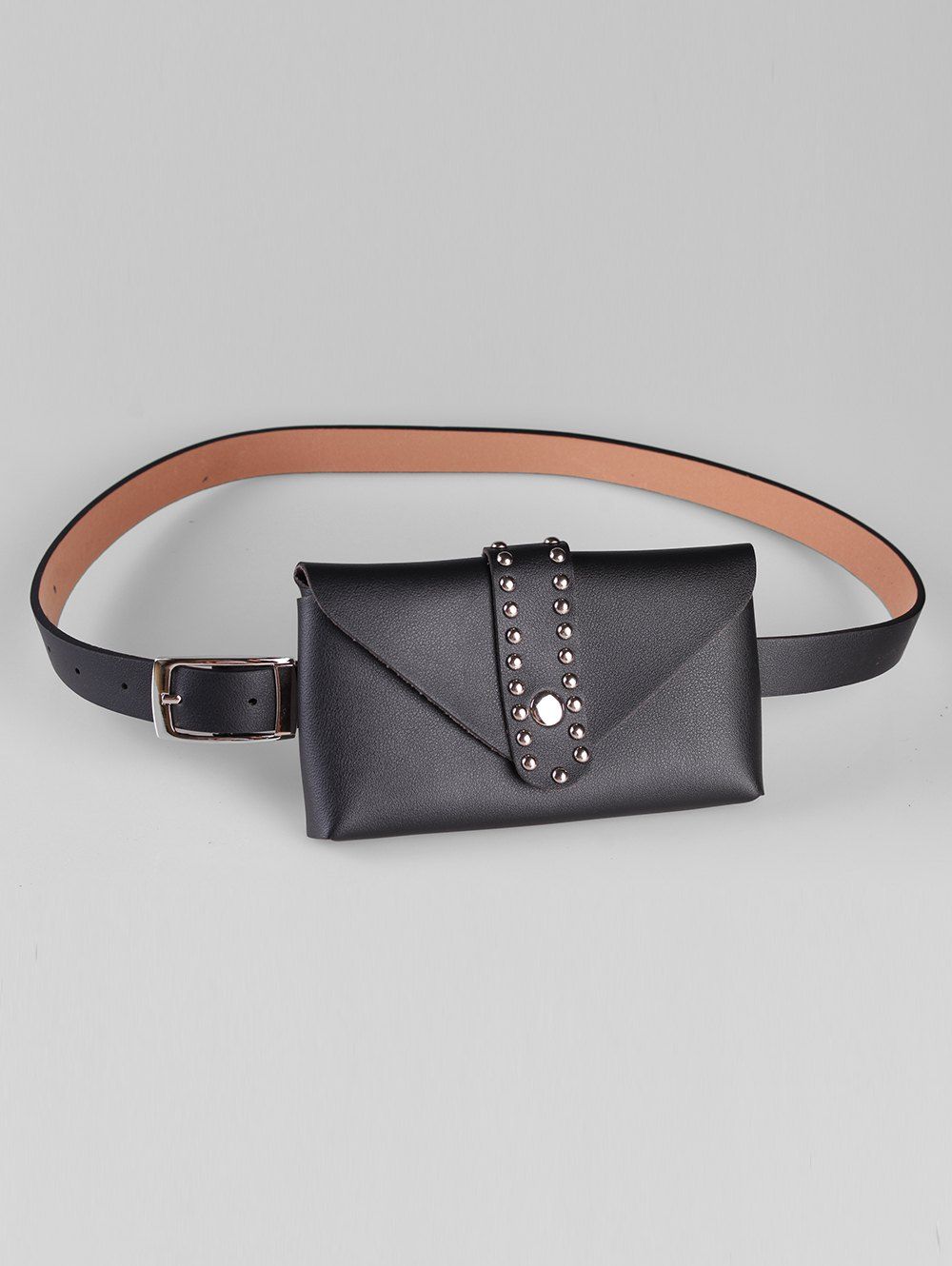 

Stylish Removable Fanny Pack Faux Leather Belt Bag, Black