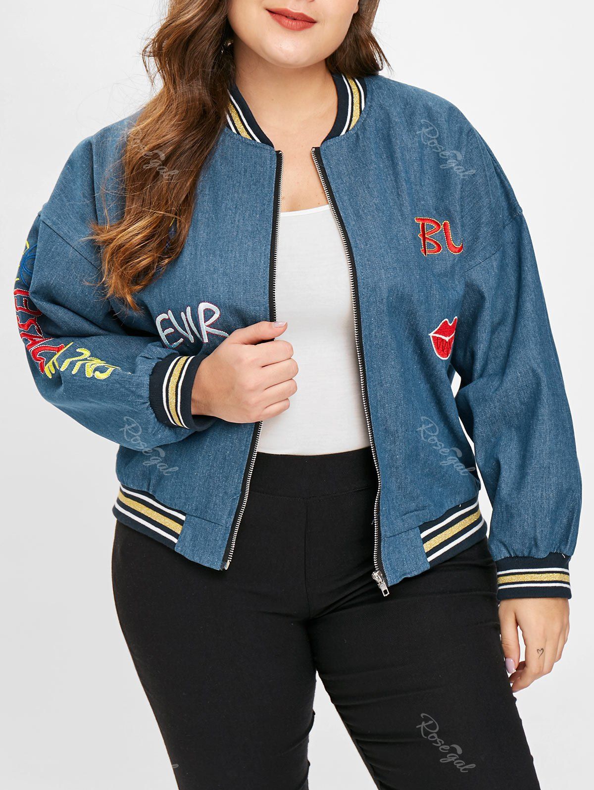 off the shoulder denim jacket plus size