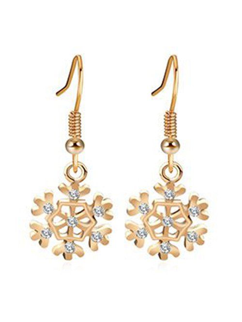 

Christmas Hollow Out Snow Design Earrings, Gold