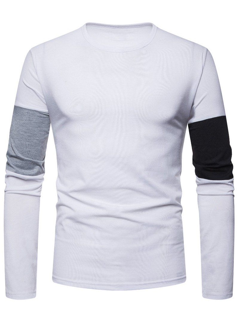 

Color Spliced Crew Neck T-shirt, White