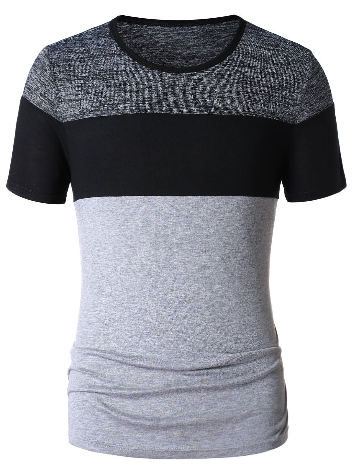 

Color Block Space Dye T-shirt, Light gray