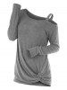 Knotted Skew Neck Sweater -  