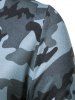 Color Block Letter Printed Camouflage Sweatshirt -  