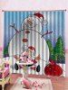 2PCS Funny Snowman Father Christmas Window Curtains -  