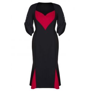 

Plus Size Two Tone Mermaid Dress, Black