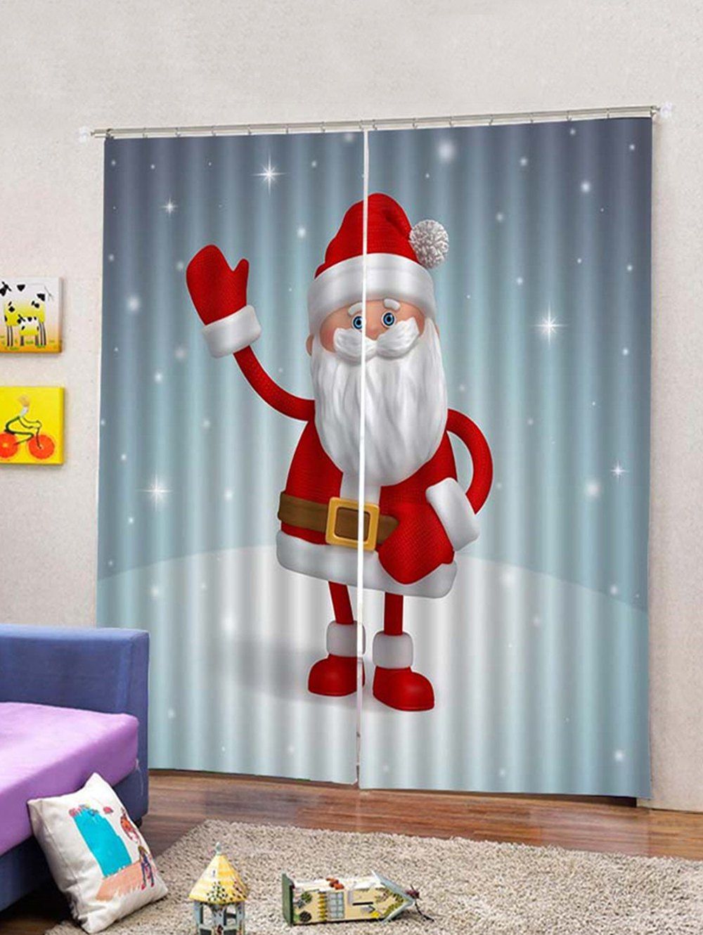 Curtains Curtains Claus Santa Christmas Lace Pattern Claus Curtain Lace Santa