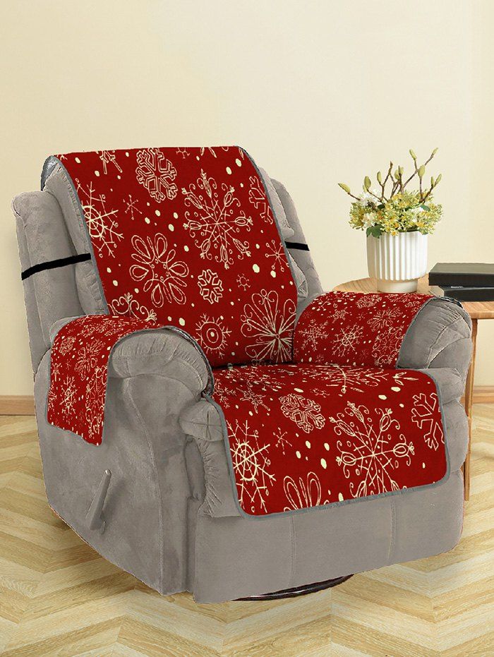 

Christmas Snowflake Pattern Sofa Cover, Red