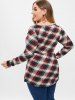 T-shirt Applique à Tartan Imprimé de Grande Taille - Rouge 1X