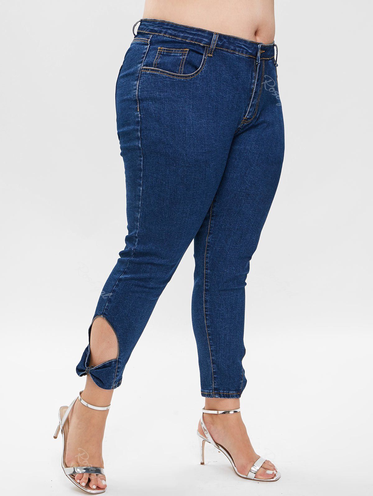 plus size cut out jeans