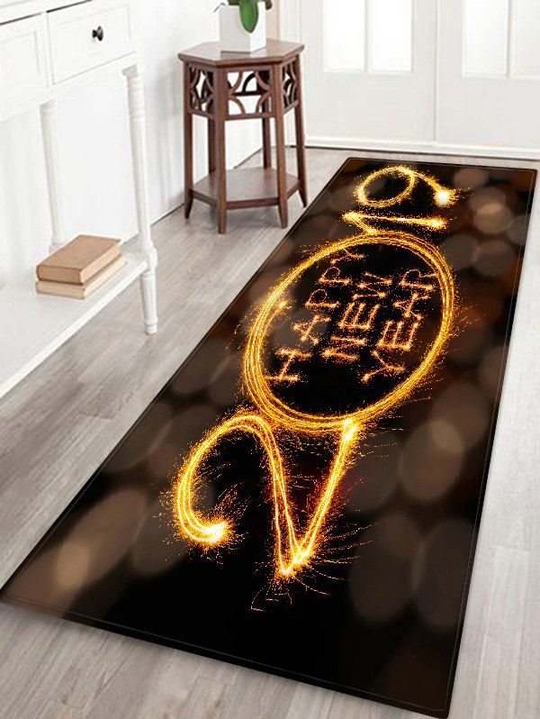

Happy New Year Pattern Non-slip Area Rug, Multi