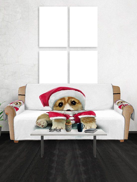 

Christmas Dog Couch Cover, White