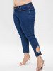 Plus Size Bowknot Cut Out Skinny Jeans -  