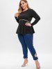 Plus Size Bowknot Cut Out Skinny Jeans -  