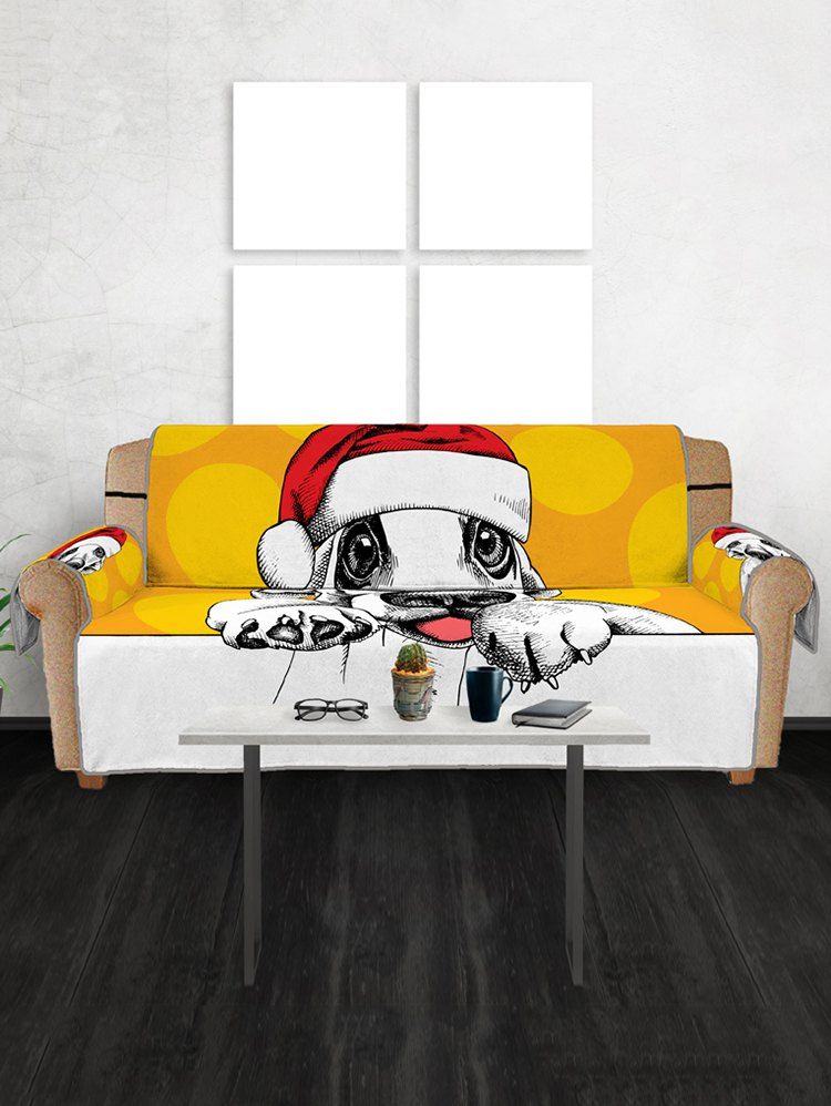 50 Off Christmas Dog Pattern Couch Cover Rosegal Christmas Dog Pattern Couch Cover Three Seats