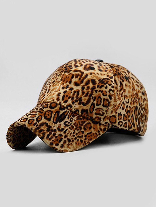 

Leopard Pattern Adjustable Baseball Cap, Khaki