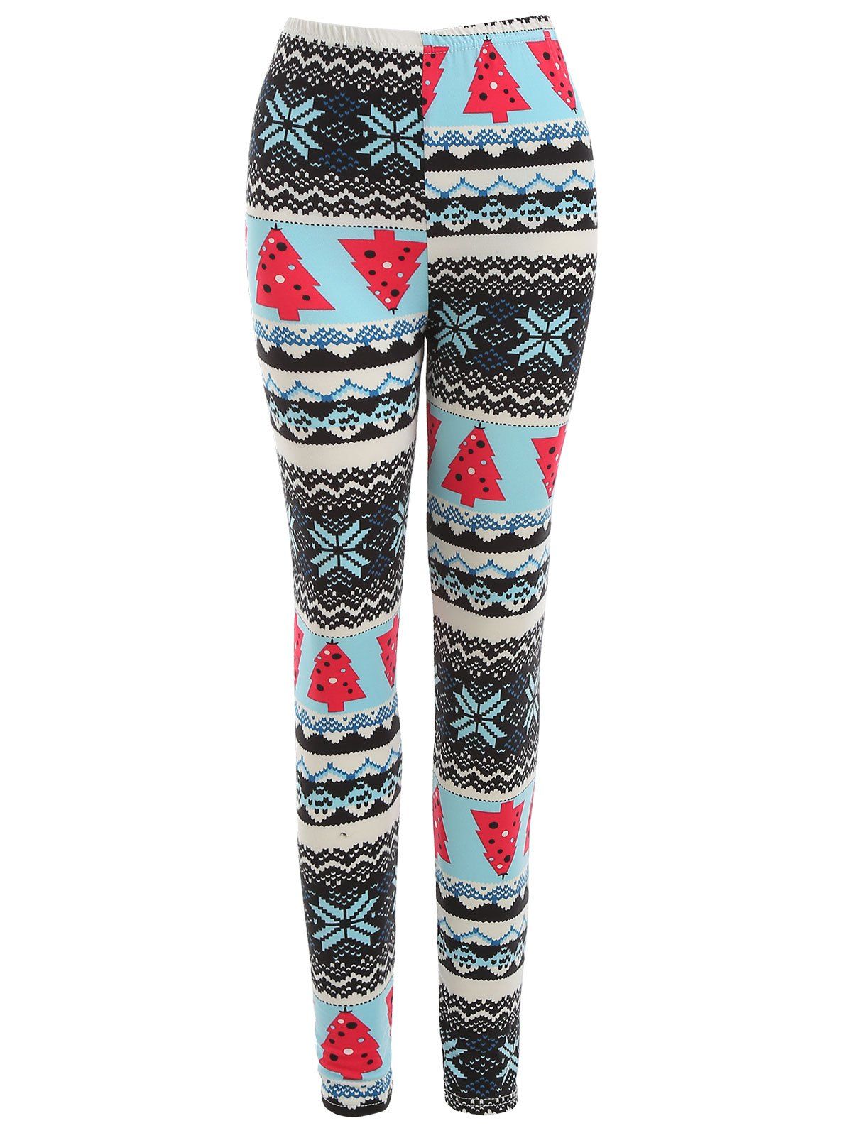 

Christmas Tree Print Leggings, Multi