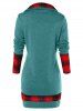 Tartan Panel Long Sleeve Asymmetrical T-shirt -  