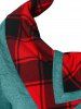 Tartan Panel Long Sleeve Asymmetrical T-shirt -  